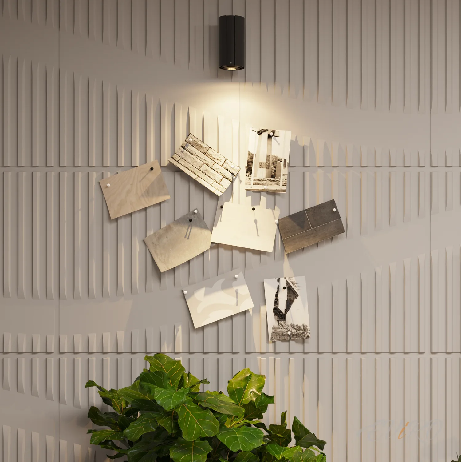 Гипсовая потолочная 3D панель EViRO Решетчатая волна