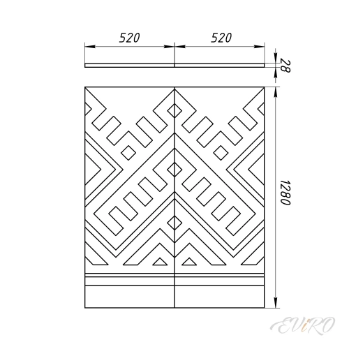 Гипсовая 3D панель EViRO Большой Орнамент